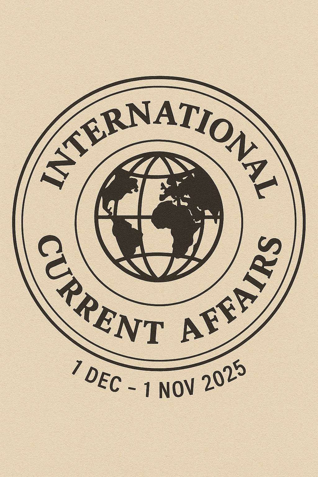 INTERNATIONAL CURRENT AFFAIRS  FRAM(1NOV TO 1 DEC)